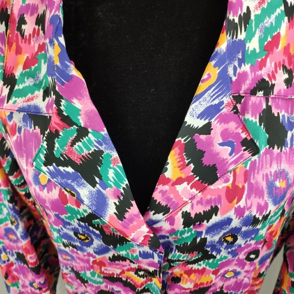 Vintage Lauren Lee Blouse Floral and Shoulder Pads - Picture 7 of 8